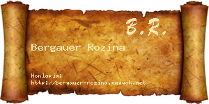 Bergauer Rozina névjegykártya